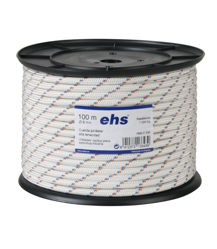 CUERDA POLIESTER A.TENACIDAD 8MM. 100M.