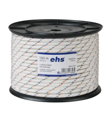 CUERDA POLIESTER A.TENACIDAD 8MM. 100M.