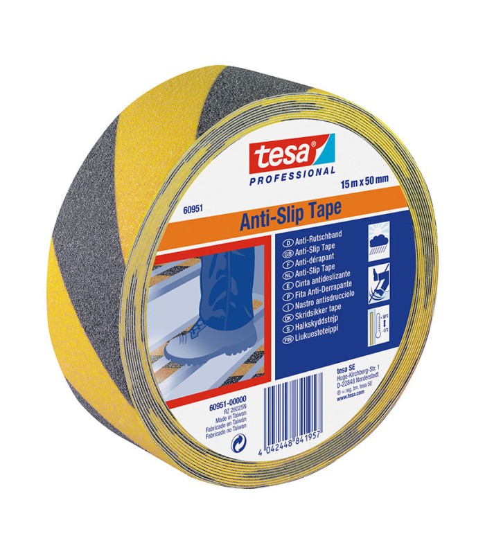 CINTA ANTIDES.NEGRO/AMAR 50MMX15M