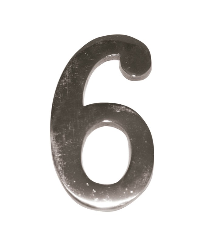 NUMERO NIQUEL MATE 10 CM Nº 6  EHL