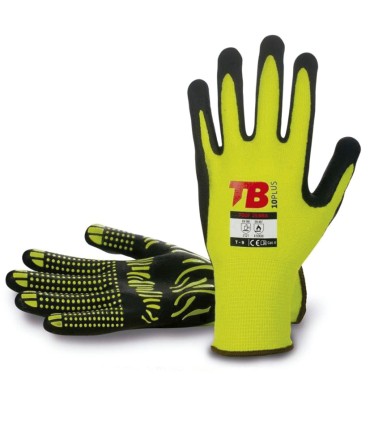 GUANTE NITRILO/ALGOD.AMARILLO/NEGRO T/8