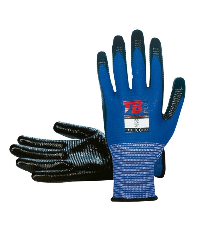 GUANTE POL/NIT. AZUL/NEGRO T/9
