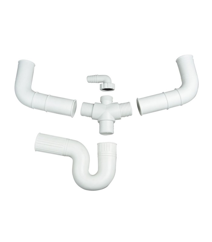 SIFON FLEX.PVC DOBLE TOMA LAVAVAJ.