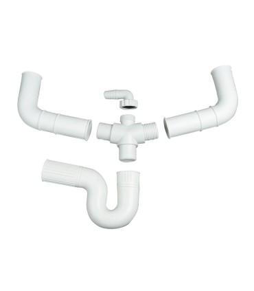 SIFON FLEX.PVC DOBLE TOMA LAVAVAJ.