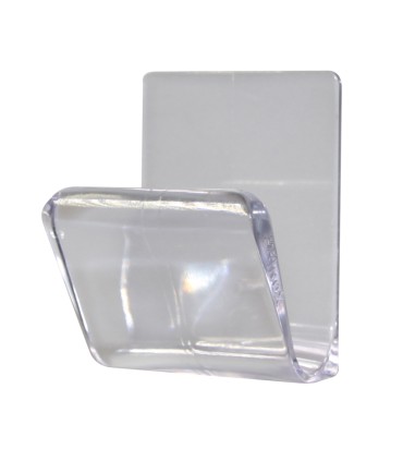 COLGADOR ADHESIVO .PLASTICO TRANSP. 1UN.