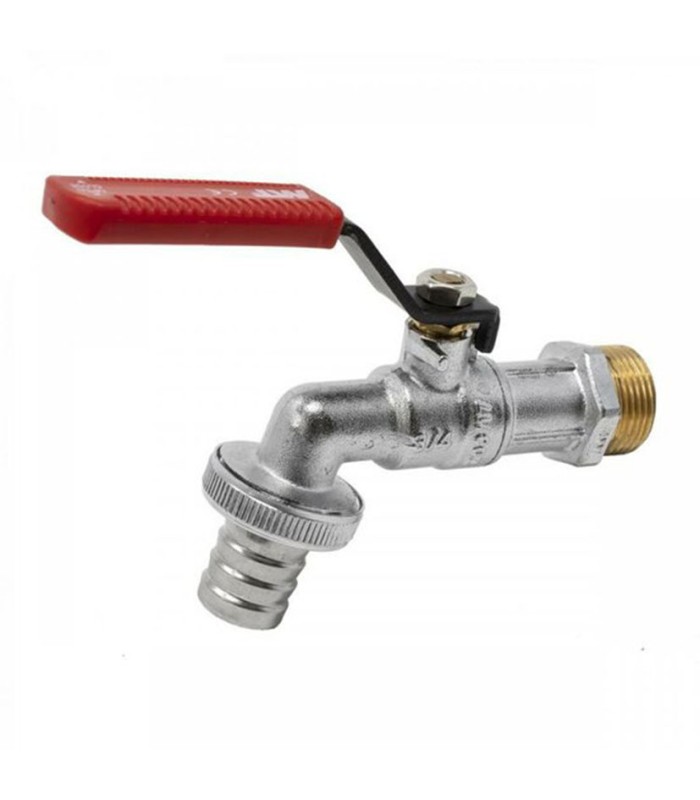 GRIFO CURVO RACOR MANGUERA 3/4-1"