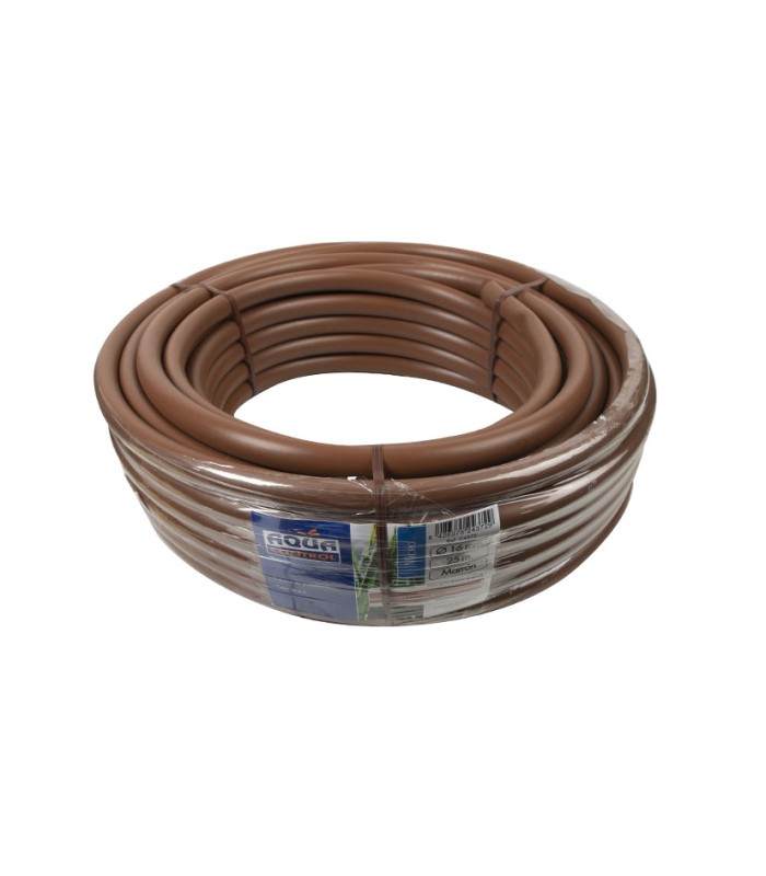 RIEGO GOTEO. TUBERÍA 16MMX25M. MARRÓN