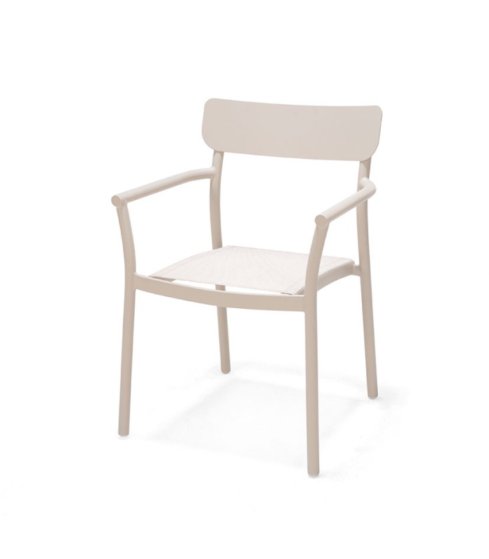 SILLA JARDIN TILOS BEIGE APILABLE