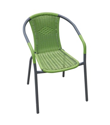 SILLA APILABLE ACERO/FIBRA BASIC. VERDE