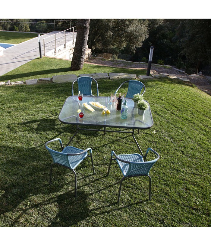 MESA ACERO BASIC 142X90 CM