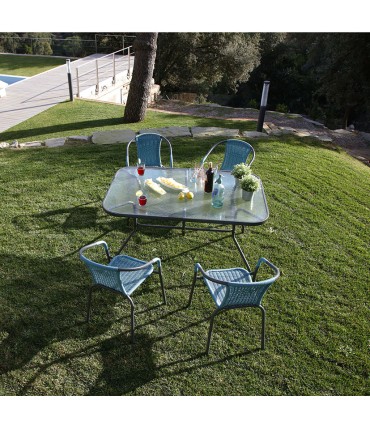 MESA ACERO BASIC 142X90 CM