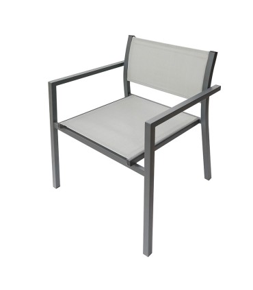 SILLA C/BRAZOS ACERO/TEXTIL. ANTRACITA