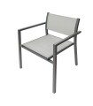 SILLA C/BRAZOS ACERO/TEXTIL. ANTRACITA
