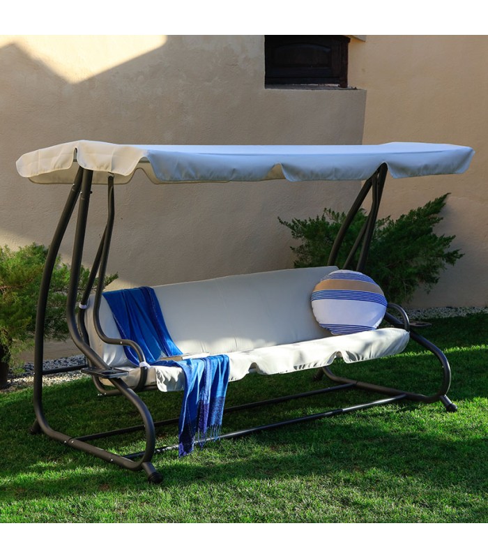 BALANCÍN/CAMA 3 PLAZAS TOLDO POLIÉSTER