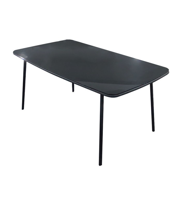 MESA ACERO/CRISTAL. NEGRO