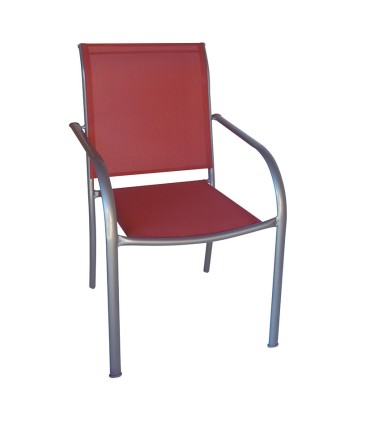 SILLA ACERO/TEXTILENE. TERRACOTA