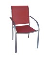 SILLA ACERO/TEXTILENE. TERRACOTA
