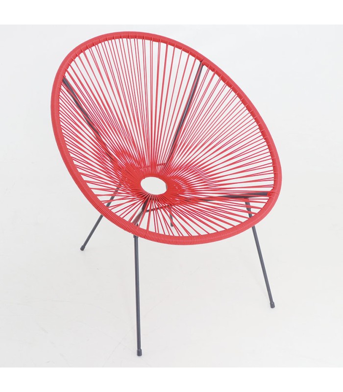 SILLÓN RATÁN SINTÉTICO ROJO