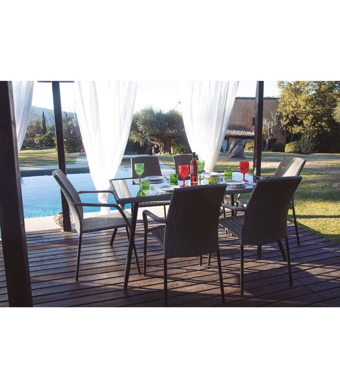 MESA RATÁN SINTÉTICO 150X90CM