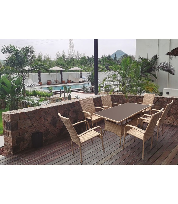 SILLA C/BRAZOS. ACERO/RATÁN.