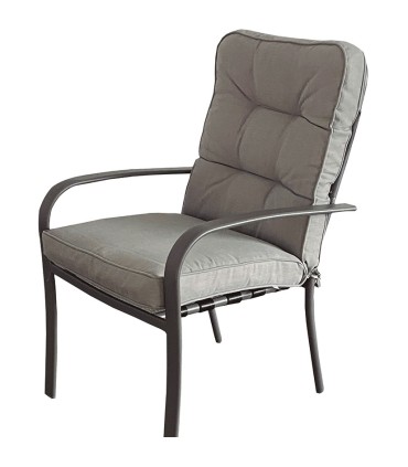 SILLÓN ACERO. COJÍN SPUN POLIÉSTER.6 UD