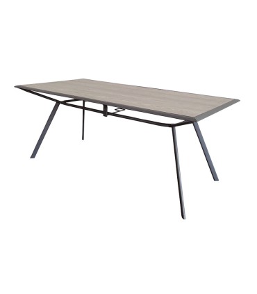 MESA ELBA ACERO 180X100X73 CM ANTRACITA