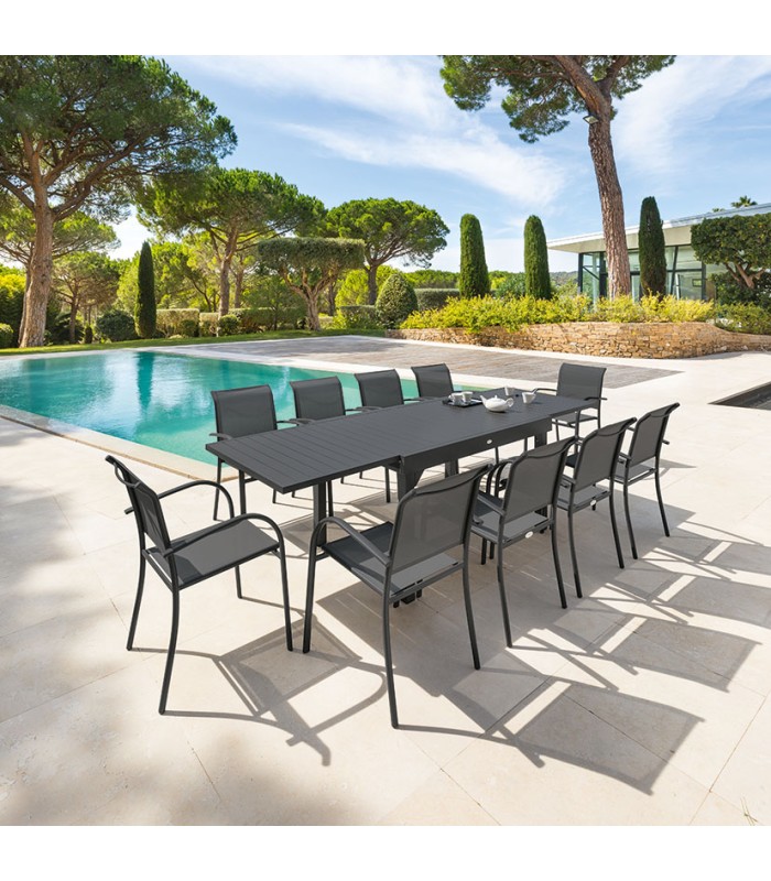 MESA EXTEN.ALUM. 90/180X90XH75 CM.GRAF.