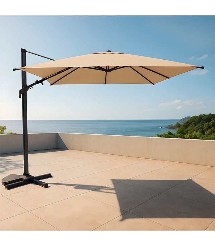 PARASOL ACERO VIENA BEIGE 3X3M
