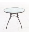 MESA ACERO/VIDRIO Ø 80 CM. BASIC
