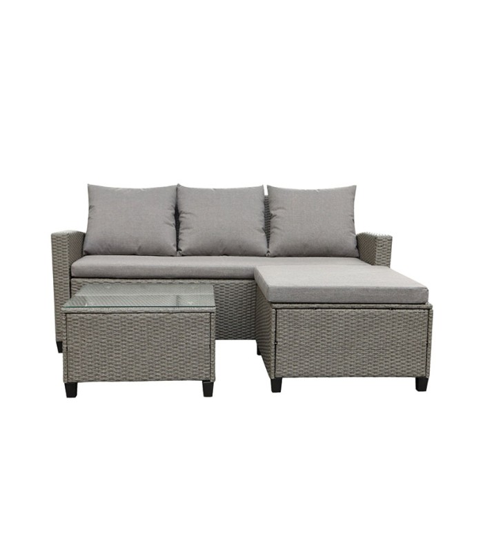 SET JARDIN NILO RATTAN 3 PIEZAS