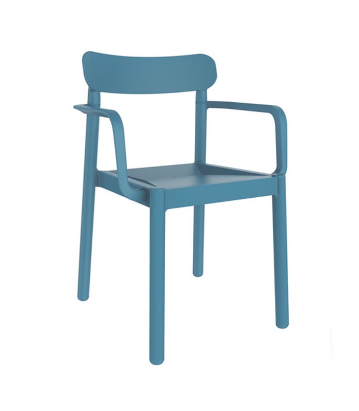 SILLA CON BRAZOS AZUL RETRO ELBA