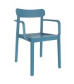SILLA CON BRAZOS AZUL RETRO ELBA