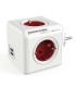 POWERCUBE ORIGINAL 4 TOMAS + 2 USB ROJO