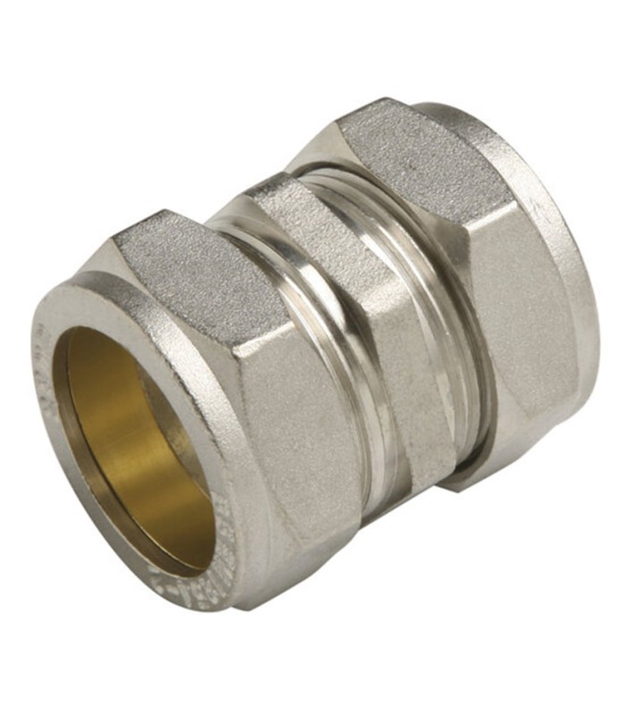 ENLACE DOBLE LATÓN NIQUELADO  18x18