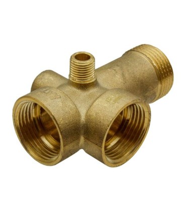 TE CINCO VIAS LATÓN ROSCADO 1"x92mm