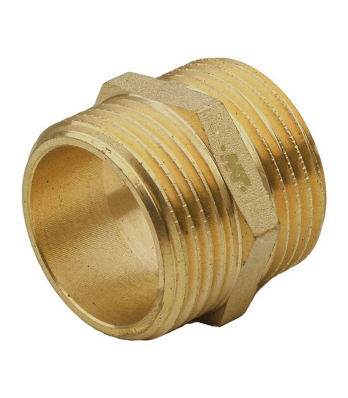 MACHÓN HEXAG. DOB. ROSCA LATÓN M-M 3/8"