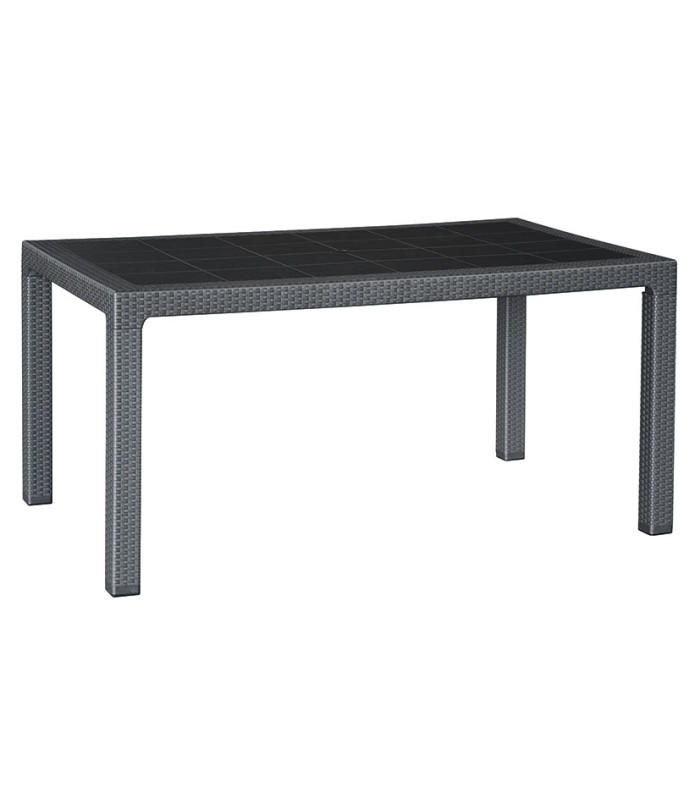 MESA IMIT.RATAN RESIN 150X90XH72 CM.ANT.