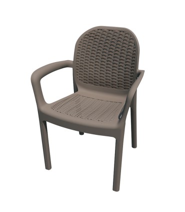 SILLÓN MIRANDA IMIT RATÁN RESINA TAUPE.