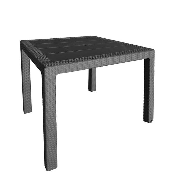 MESA IMIT.RATAN RESIN 80X80XH72 CM.ANT.