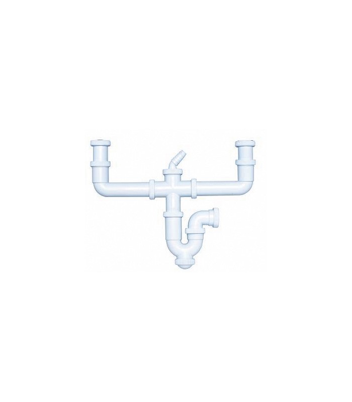 SIFON CURVO EXT. S.HORIZ. DOBLE RACORD