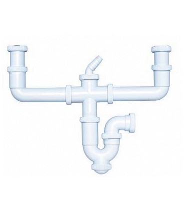 SIFON CURVO EXT. S.HORIZ. DOBLE RACORD