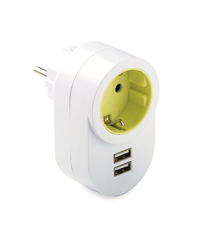 ADAPTADOR TT LATERAL  16A-250 + 2 USB