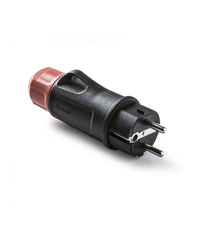 CLAVIJA TT 16A-250V NEGRO CON PRENSAESTO