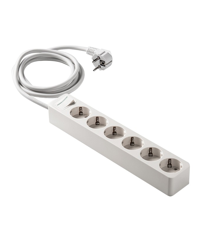 BASE MULTIPLE 6 TOMAS TT CABLE1,5M, BLAN