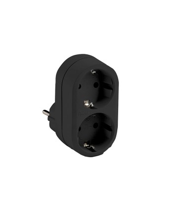 BASE ENCHUFE DOBLE TT NEGRO FAMATEL