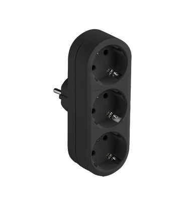 BASE ENCHUFE TRIPLE TT NEGRO FAMATEL