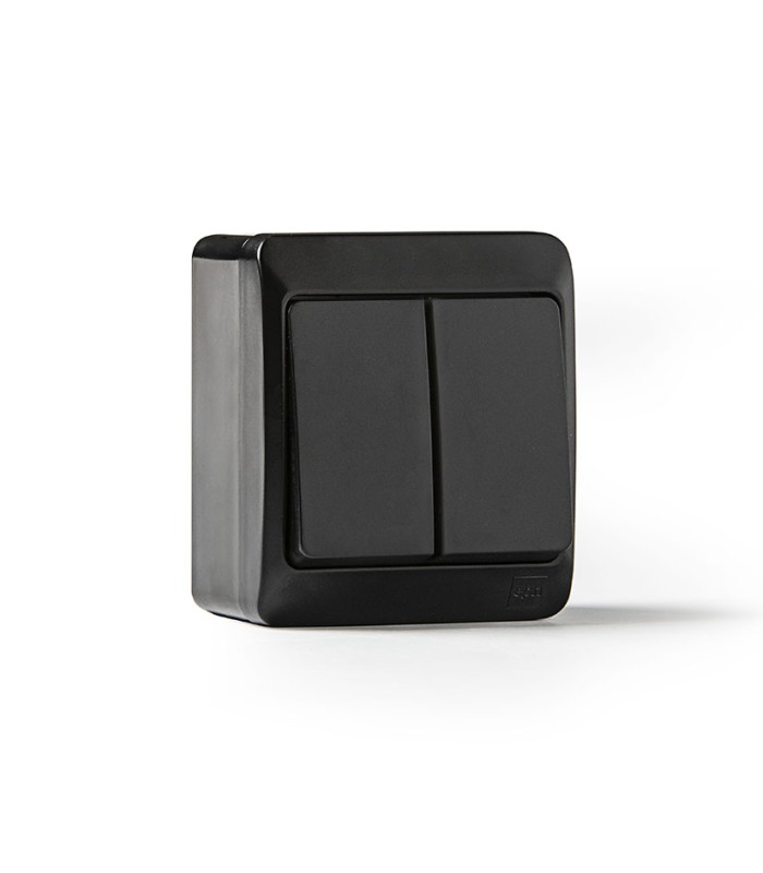 DOBLE INTERRUPTOR ESTANCO 10A-250V NEGRO