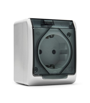 ENCHUFE SCHUKO ESTANCO TT 16A-250V BLANC