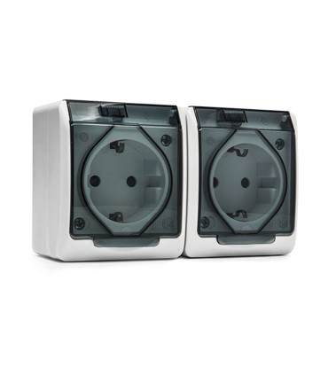 DOBLE ENCHUFE SCHUKO 16A-250V BLANCO