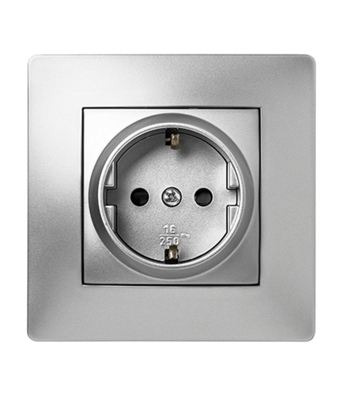 TOMA CORRIENTE HABITAT15 16A-250V ALU.